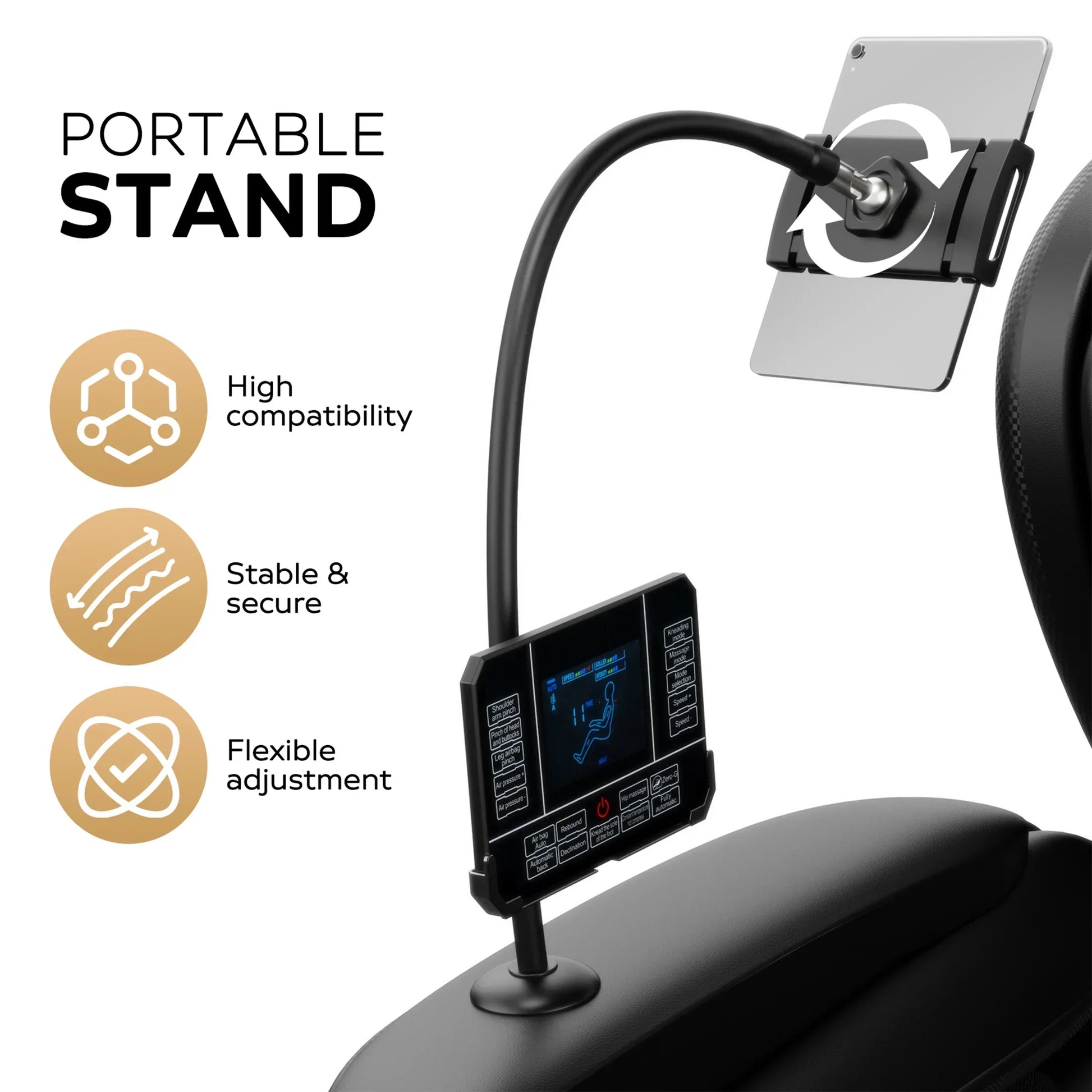 Massage Chair, Full Body Massage Chair Electric Recliner Chair with Airbag Massage, Heat, Retractable Footstool, Bluetooth Audio and Portable Stand - SP!NECK™ 