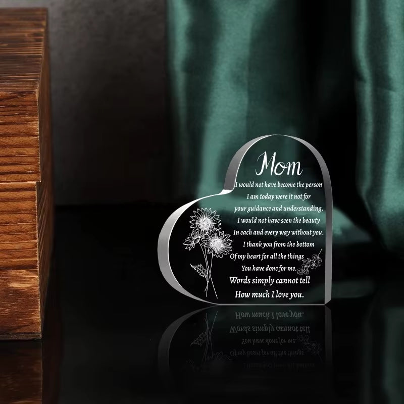 Mom Gift (From Son/Daughter): Puzzle Acrylic Plaque – Birthday/Christmas Gift, Desktop Decor.