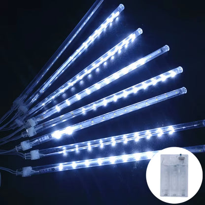 30Cm LED Meteor Shower Rain String Lights AA Battery LED Lights Street Christmas Decoration for Home Outdoor Wedding Party Decor