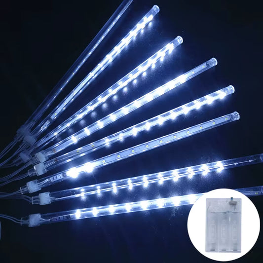 30Cm LED Meteor Shower Rain String Lights AA Battery LED Lights Street Christmas Decoration for Home Outdoor Wedding Party Decor