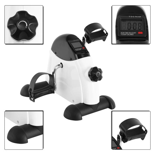 Mini Exercise Bike Multi-Function Stepper Digital under Desk Bike Arm Leg with LCD Screen Display Pedal Exerciser Peddler Traine