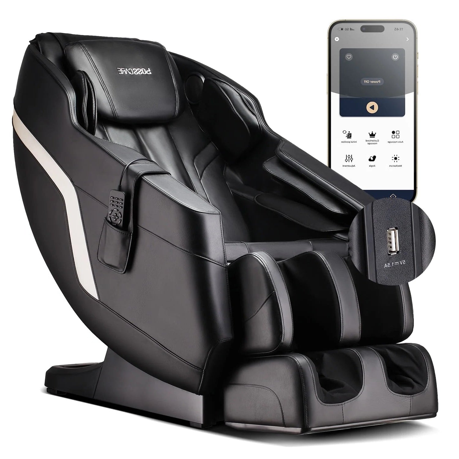 Full Body Massage Chair and Recliners Zero Gravity Shiatsu for Relaxation, New Black