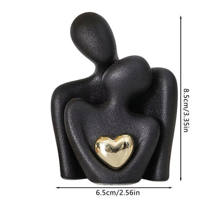Couple Hugging Figurine Ceramic Couple Statue Abstract Modern Sculpture Love Figurines Art Craft Couple Home Accents