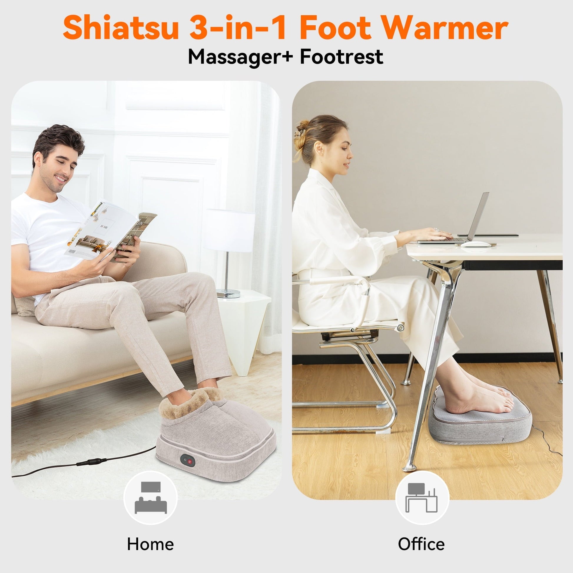 3 - in - 1 Heated Foot & Back Massager with Shiatsu Therapy - SP!NECK™