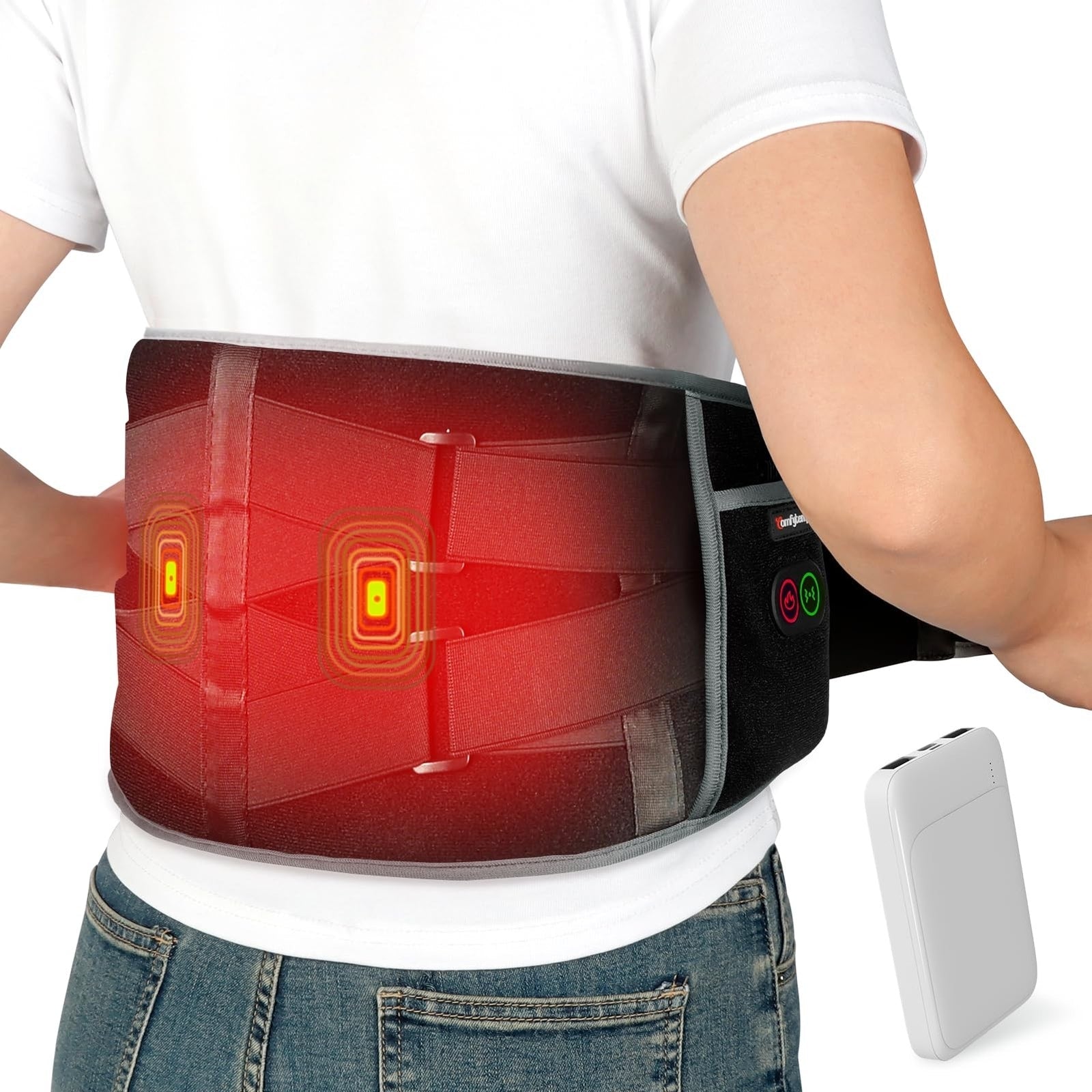Cordless Heating Pad with Massager - Portable Back Pain Relief - SP!NECK™