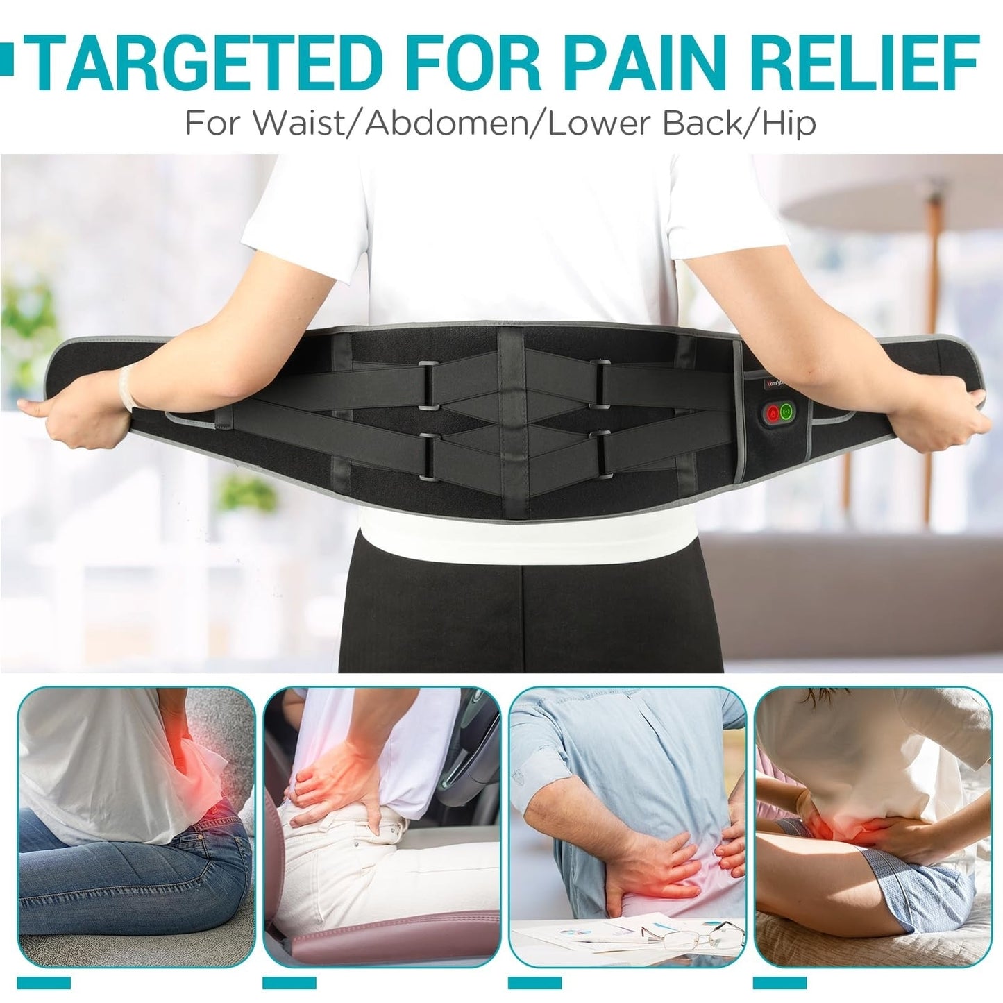 Cordless Heating Pad with Massager - Portable Back Pain Relief - SP!NECK™
