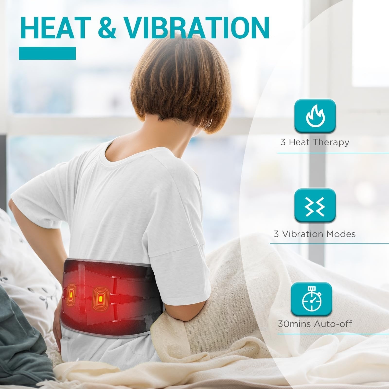 Cordless Heating Pad with Massager - Portable Back Pain Relief - SP!NECK™