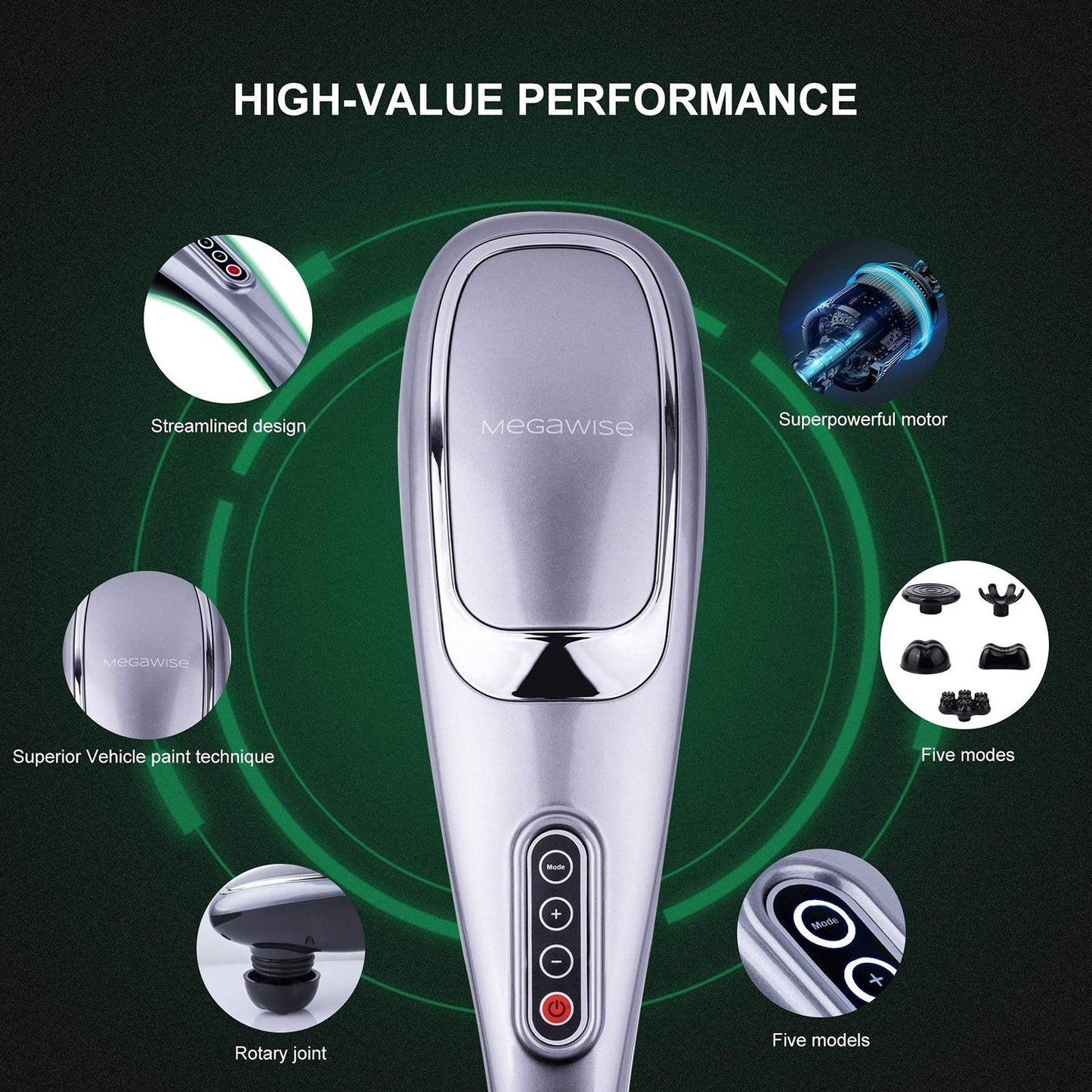 Handheld Deep Tissue Massager - 5 Speeds 5 Modes 3600RPM - SP!NECK™