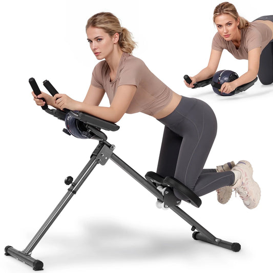 Woman using SP!NECK ergonomic fitness machine for posture and back pain relief