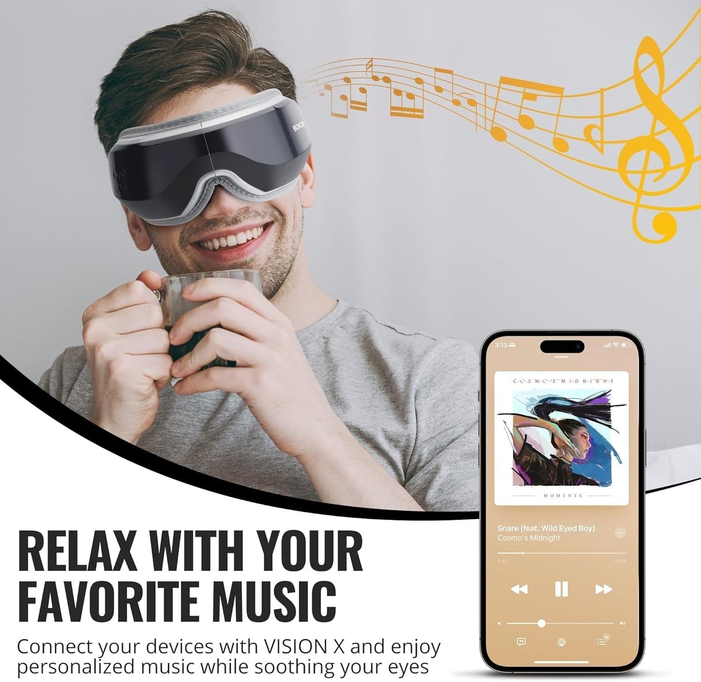 Eye Massager with Heat - Vision X Heated Mask for Migraine Relief - SP!NECK™